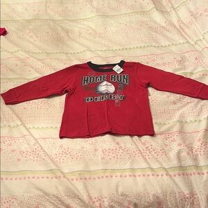 The Children's Place Red Long Sleeve Tee - Baseball Graphic